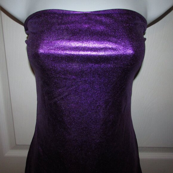 Purple Metallic Mini Dress and Thong Panty - Med - NEW - Picture 5 of 9